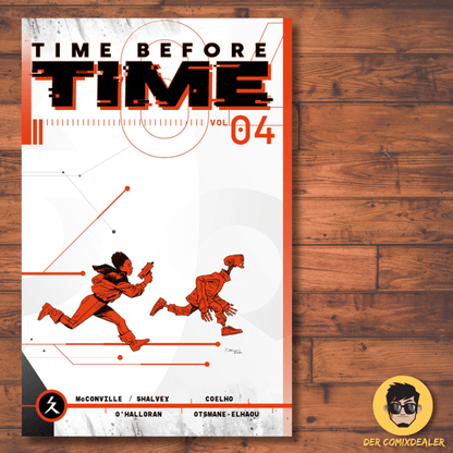 Time Before Time 4 Comic Cover mit Charakteren in Bewegung, Science-Fiction und limitierter Ausgabe.