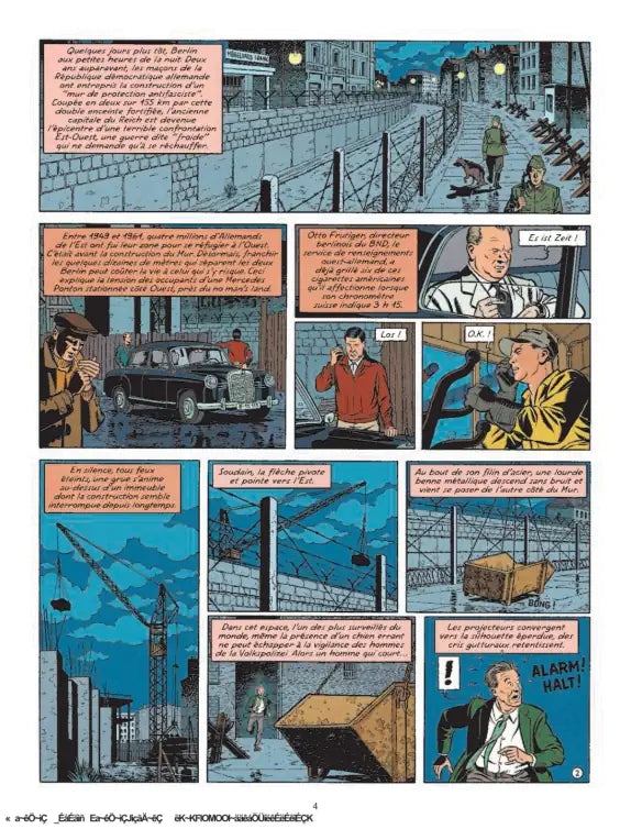 Blake und Mortimer #26: Acht Stunden in Berlin Comic-Seite mit Spannung und Agenten in der geteilten Stadt Berlin.