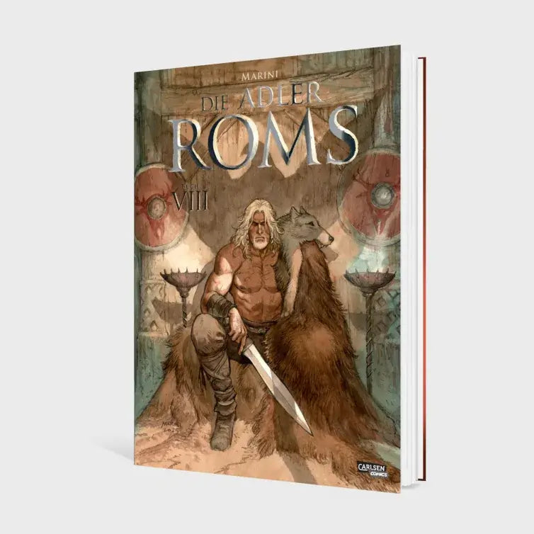 Die Adler Roms (Hardcover) #8: Buch VIII Cover with warrior and wolf in dramatic setting.