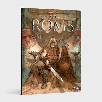 Die Adler Roms (Hardcover) #8: Buch VIII – Coverillustration mit Krieger in historischer Szene.