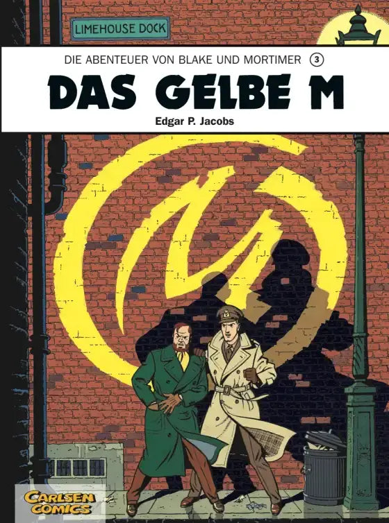 Blake und Mortimer #3: Das gelbe M Comic-Cover mit Abenteuern in London und geheimnisvollen Raubüberfällen.