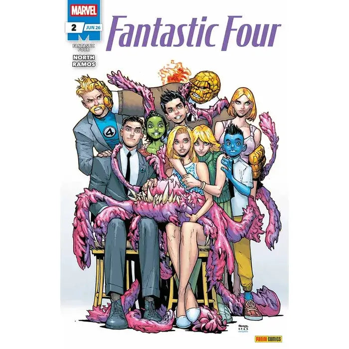 Fantastic Four #2 Comic Cover featuring the team with their bizarre pet, vibrant colors and character details.