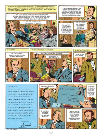 Blake und Mortimer #6: Die teuflische Falle Comic-Seite mit Charakteren in einem spannenden Abenteuer.
