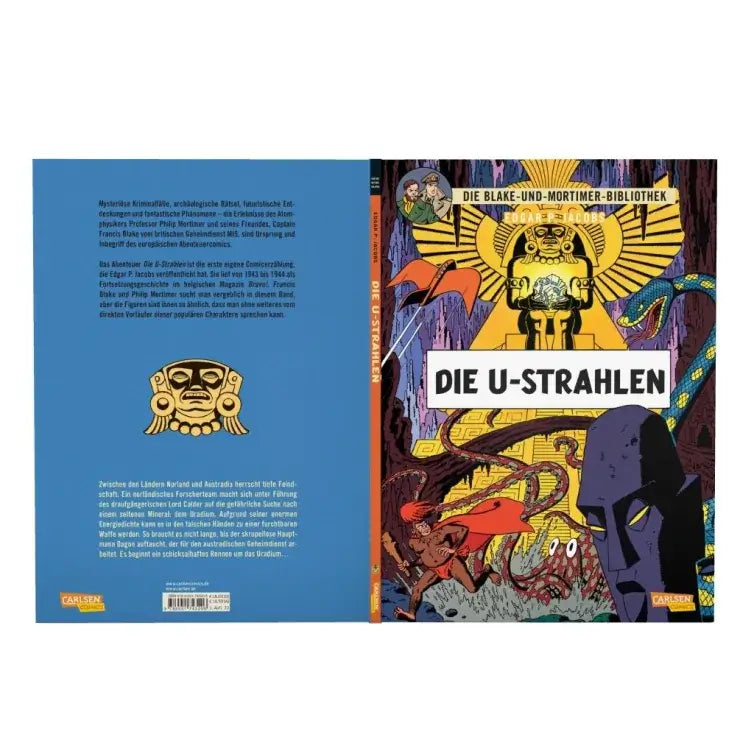 Blake und Mortimer Bibliothek #0: Die U-Strahlen Cover mit bunter Illustration und Abenteuer-Elementen.