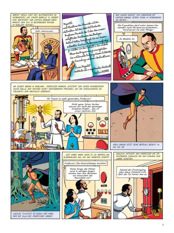 Blake und Mortimer Bibliothek #0: Die U-Strahlen Comicseite mit Abenteuern von Edgar-Pierre Jacobs.
