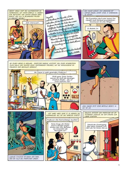 Blake und Mortimer Bibliothek #0: Die U-Strahlen Comicseite mit Abenteuern von Edgar-Pierre Jacobs.