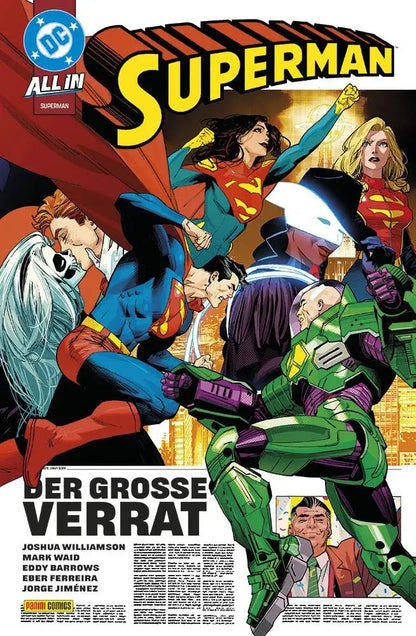 Superman #9 comic cover featuring Superman and Lex Luthor in vibrant action scenes with dynamic artwork.