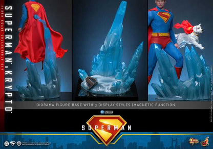 Superman (2025) – Movie Masterpiece 1/6 Superman & Krypto diorama figure with magnetic display base.