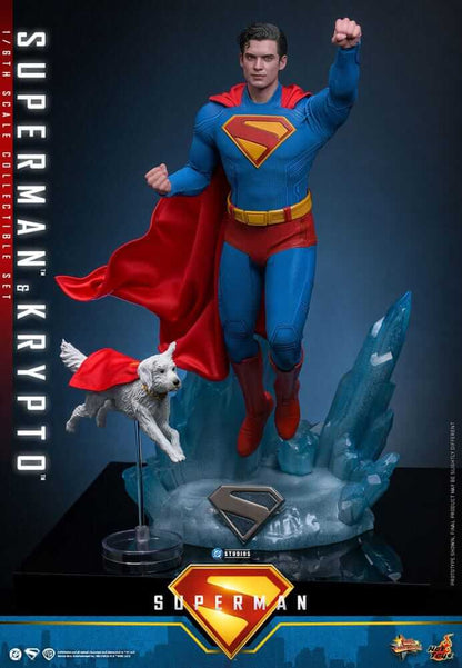 Superman (2025) – Movie Masterpiece 1/6 Superman & Krypto collectible figure with Krypto.