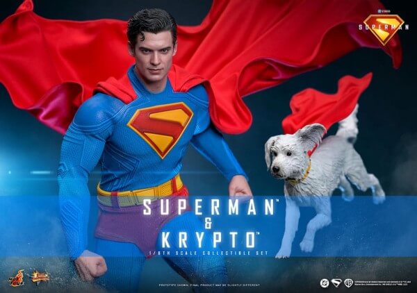 Superman (2025) – Movie Masterpiece 1/6 Superman & Krypto collectible figure with Superman and Krypto the dog.
