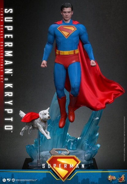 Superman (2025) – Movie Masterpiece 1/6 Superman & Krypto collectible figure with Krypto the dog.
