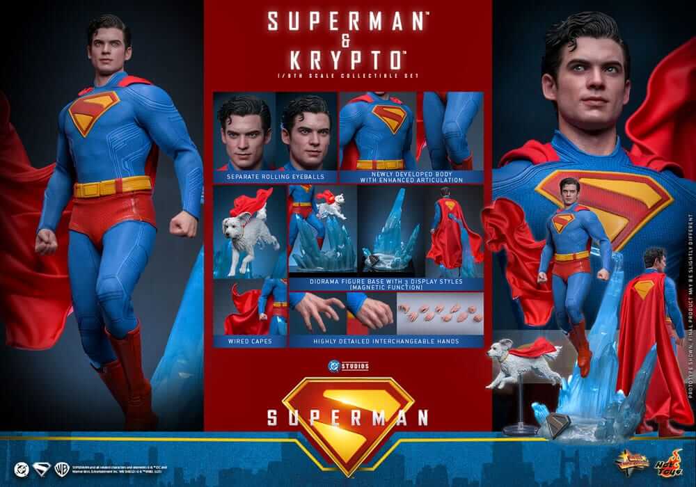 Superman (2025) – Movie Masterpiece 1/6 Superman & Krypto collectible figure with detailed features.