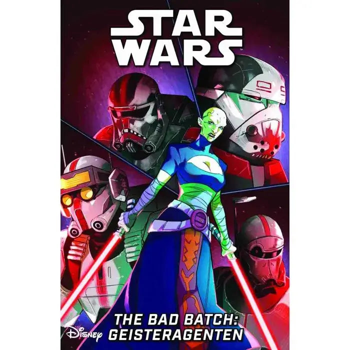 Star Wars - The Bad Batch - Geisteragenten Cover mit Klonen und Jedi auf geheimer Mission im Weltraum.