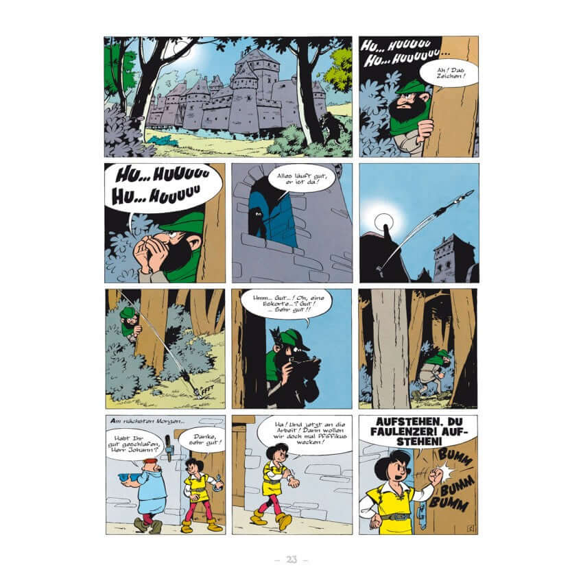 Johann & Pfiffikus #3 - Räuber und Plünderer Comicseite mit Abenteuern im Mittelalter