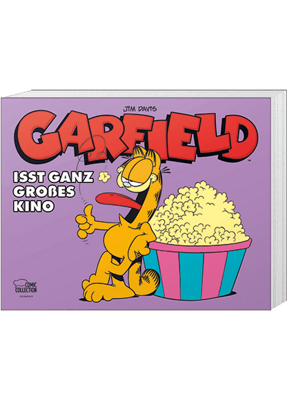 Garfield - Isst ganz großes Kino Buchcover mit Garfield und Popcorn.