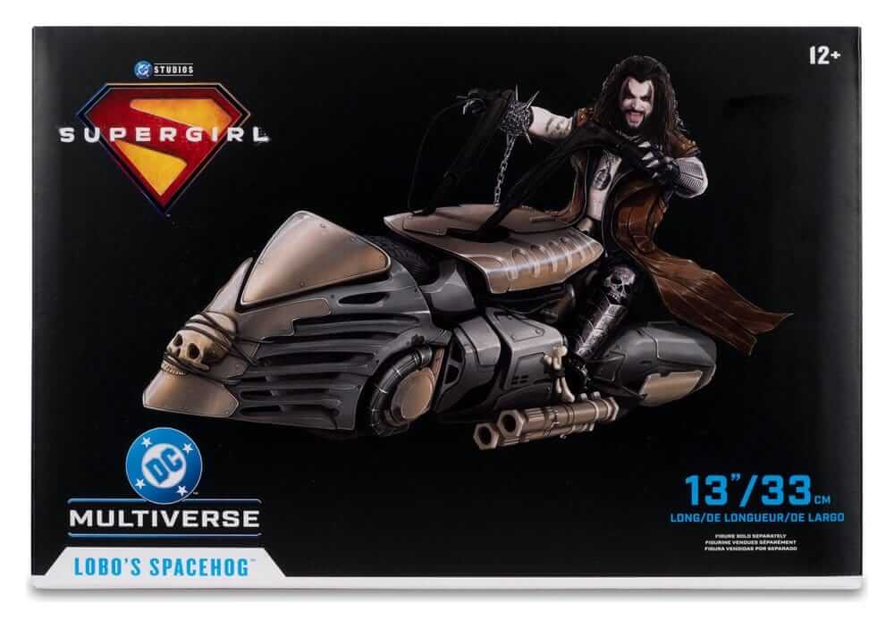 Supergirl (2026) DC Theatrical Vehicles Fahrzeug Lobo's Spacehog 33 cm displayed in packaging.