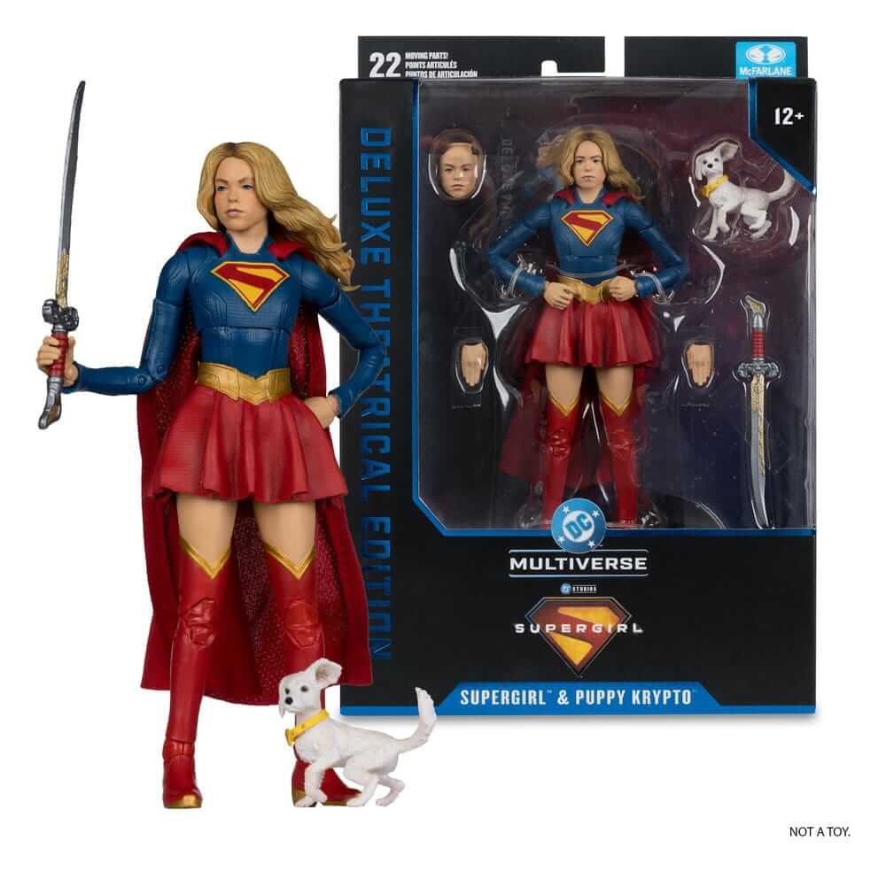 Supergirl (2026) DC Theatrical Deluxe Edition Actionfigur Supergirl & Baby Krypto 17 cm in Verpackung