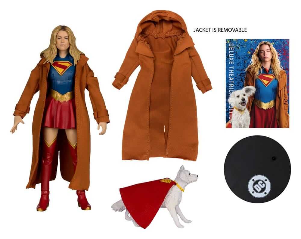 Supergirl (2026) DC Theatrical Deluxe Edition Actionfigur Supergirl & Krypto (Gold Label) 17 cm with removable jacket